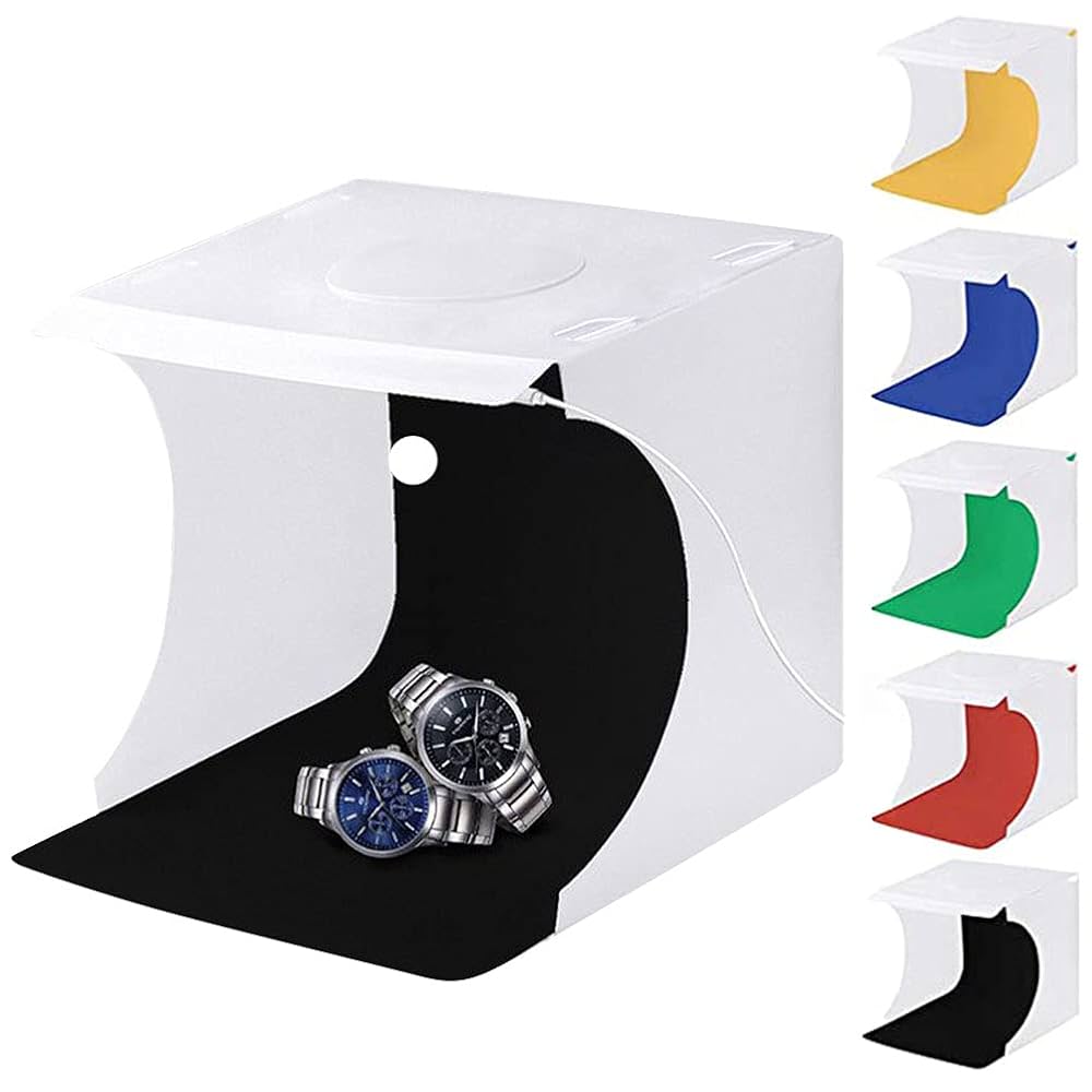 高輝度LED撮影ボックス 6色背景布付き 組み立て簡単 折り畳み式 10/31までクーポン利用で10％OFF! | LED照明付き 撮影ボックス